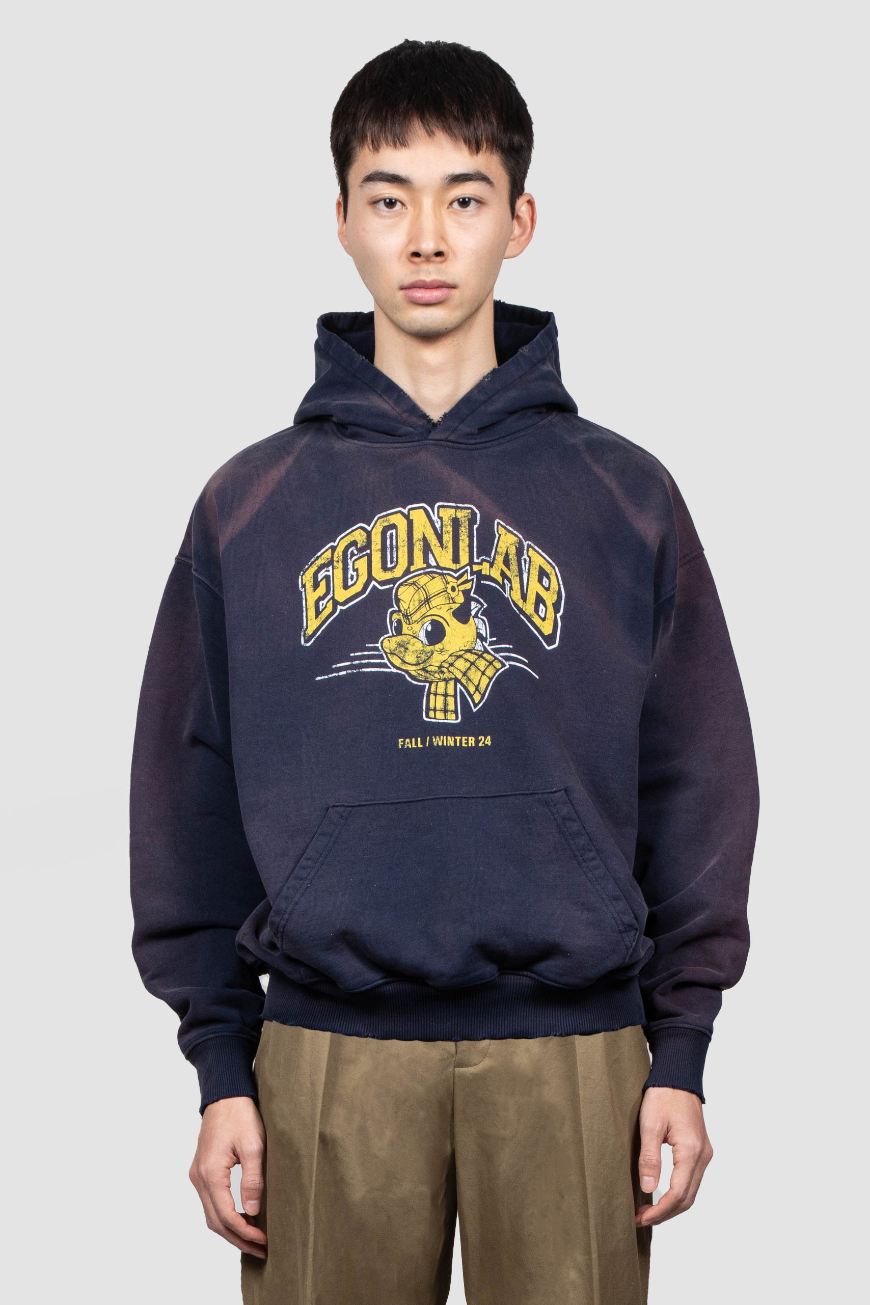 【EGONLAB】DRAGON SUNFADE NAVY HOODIE AW24 DRAGON NAVY SUNFADE – EGONLAB