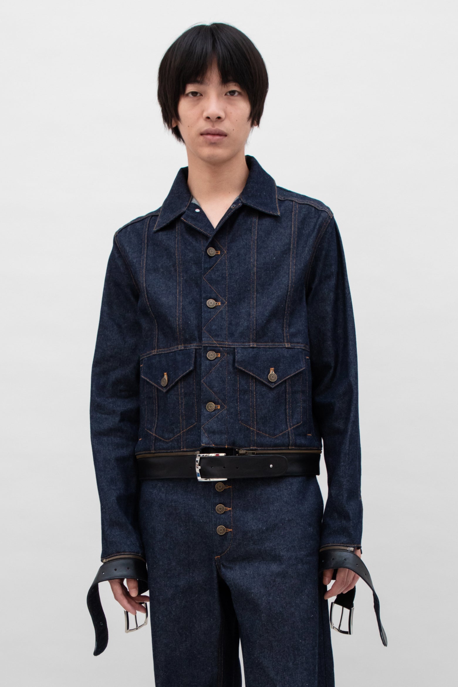 K*m様 26SS egonlab LEATHER STRAP DENIM JA LEATHER STRAP DENIM JACKET – EGONLAB