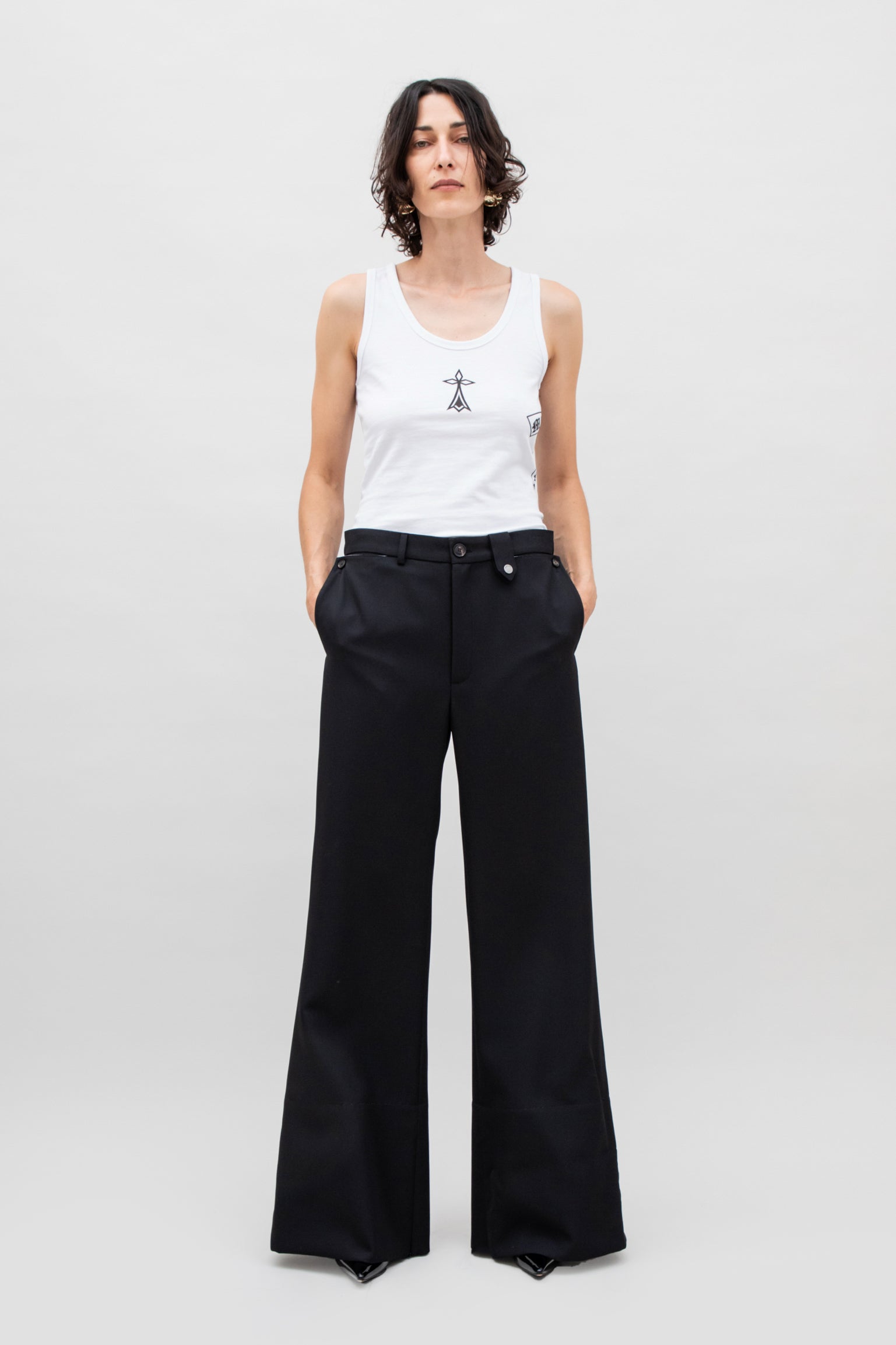 CONTRASTED HEM SUIT PANT