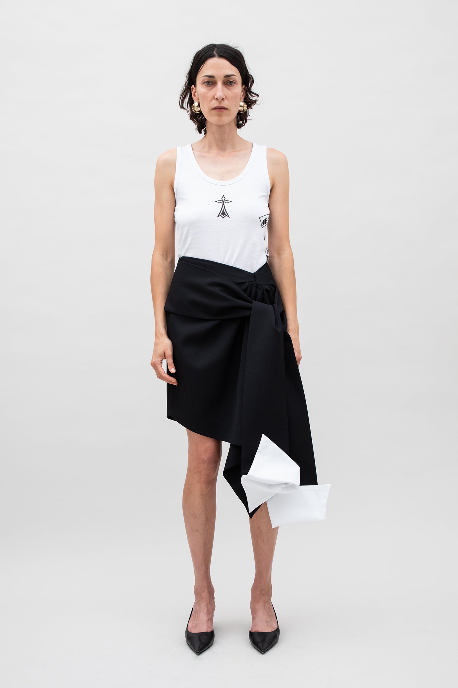 WOOL PANNELED SKIRT
