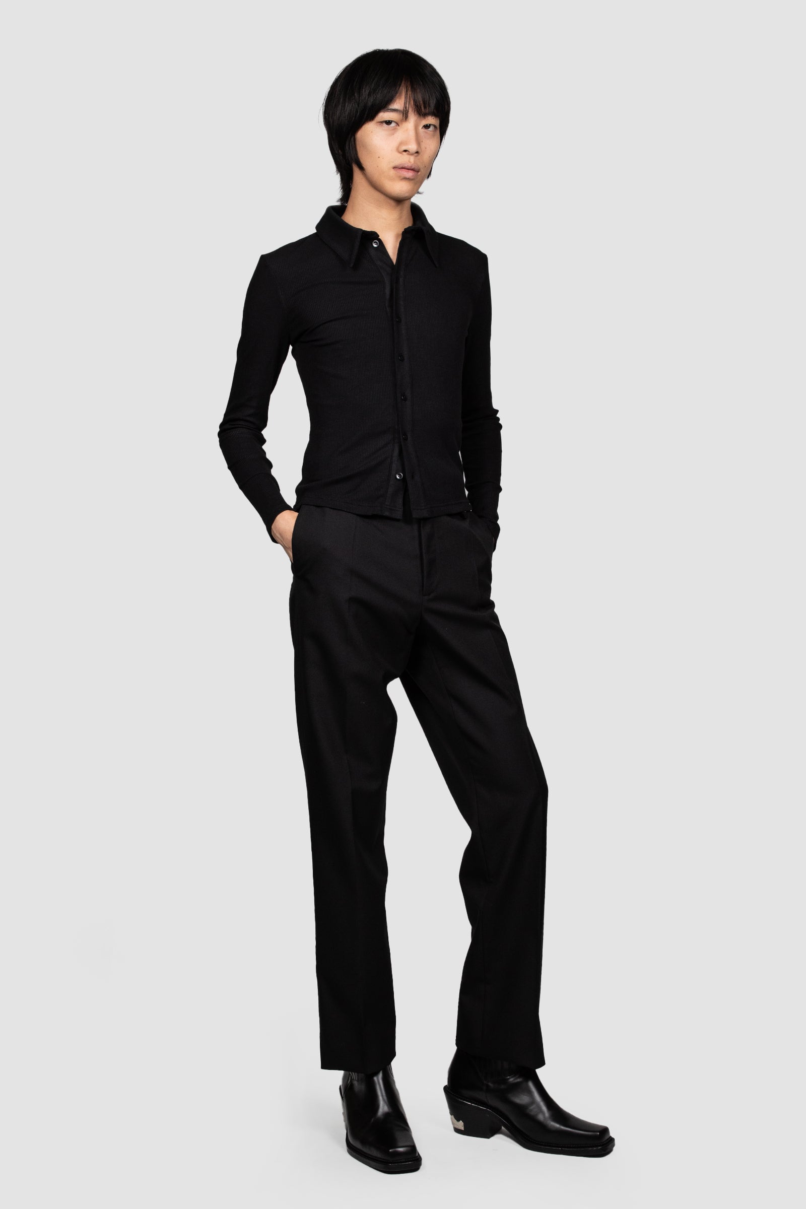 EGONLAB クロップド ニットシャツ メンズ 長袖 トップス FITTED SHIRT – EGONLAB