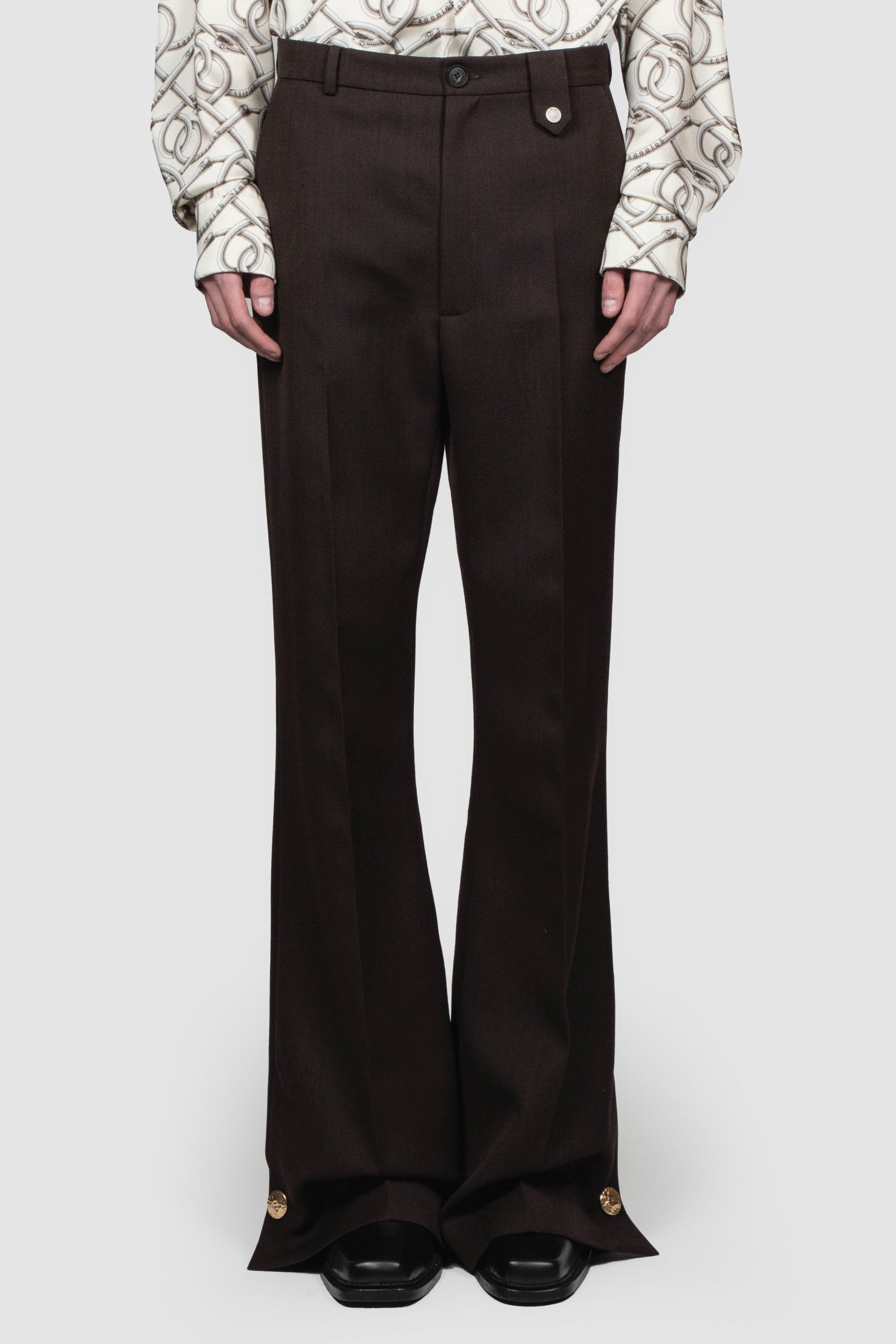 EGONLAB24AW Samy Pant Grey Woolスラックス　フレア EGONLAB24AW Samy Pant Grey Woolスラックス フレア - メルカリ