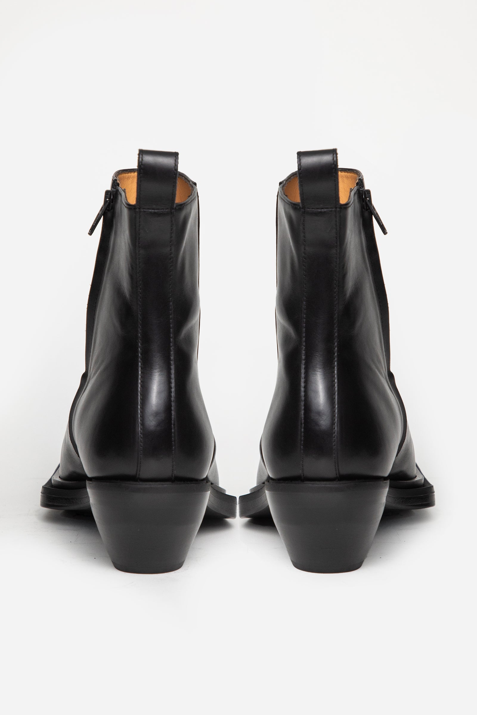 靴 EGONLAB 25AW ANKLE BOOT - BLACK LEATHER ANKLE BOOT – EGONLAB