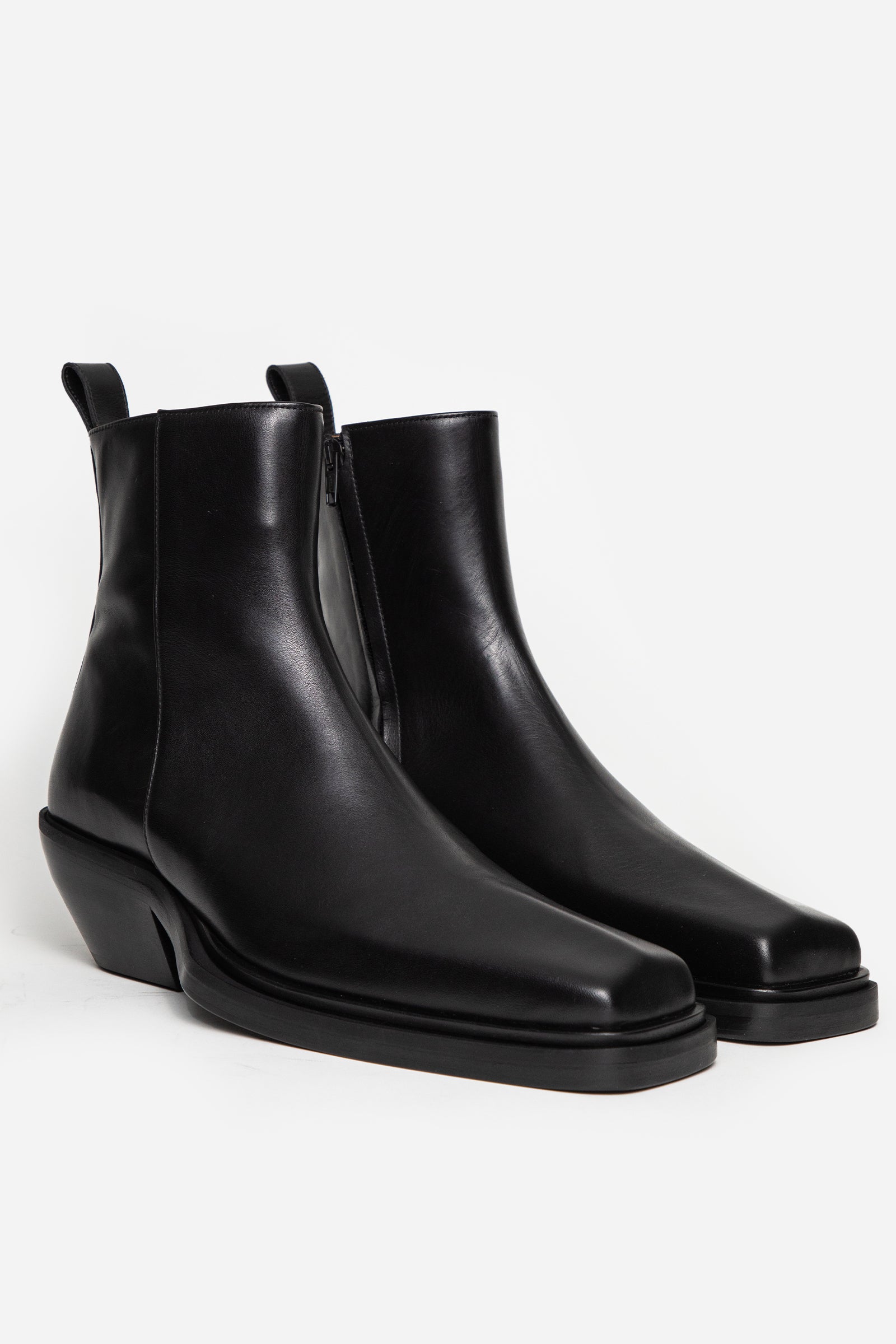 靴 EGONLAB 25AW ANKLE BOOT - BLACK LEATHER ANKLE BOOT – EGONLAB