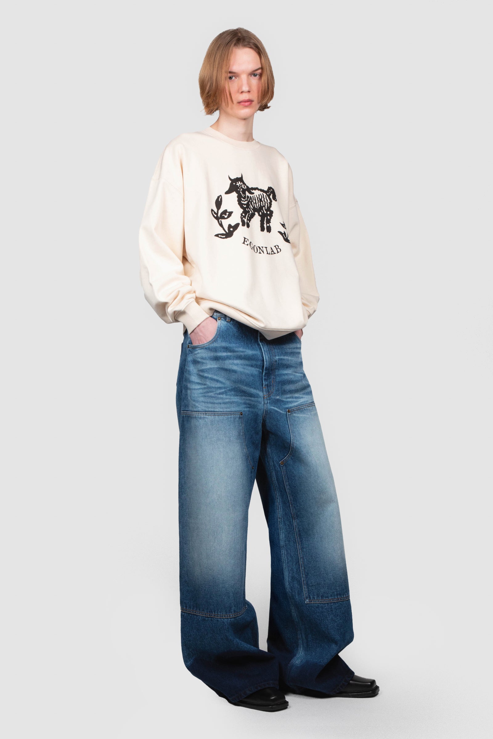 EGONLAB 2024-25AW BAGGY DENIM BLUE サイズS AW25 DENIMS – EGONLAB