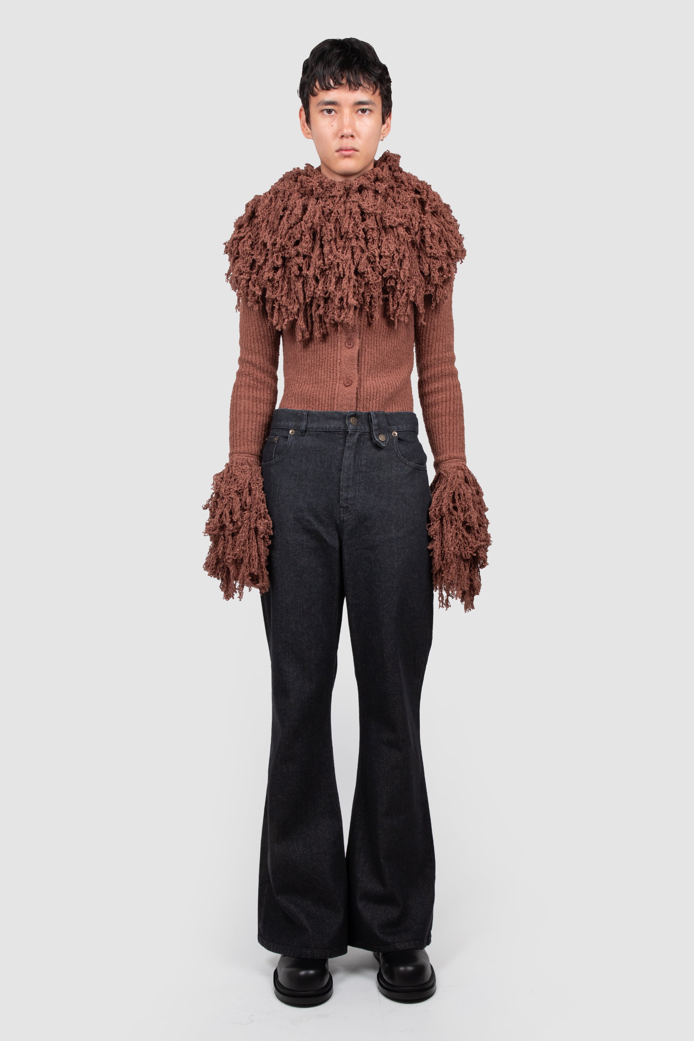 KNITTED FRANGED CARDIGAN