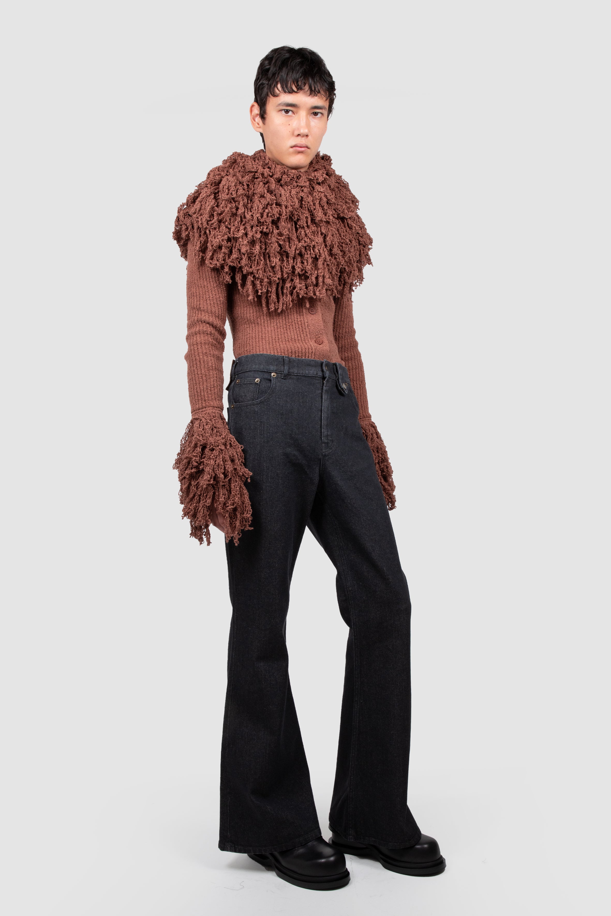 KNITTED FRANGED CARDIGAN