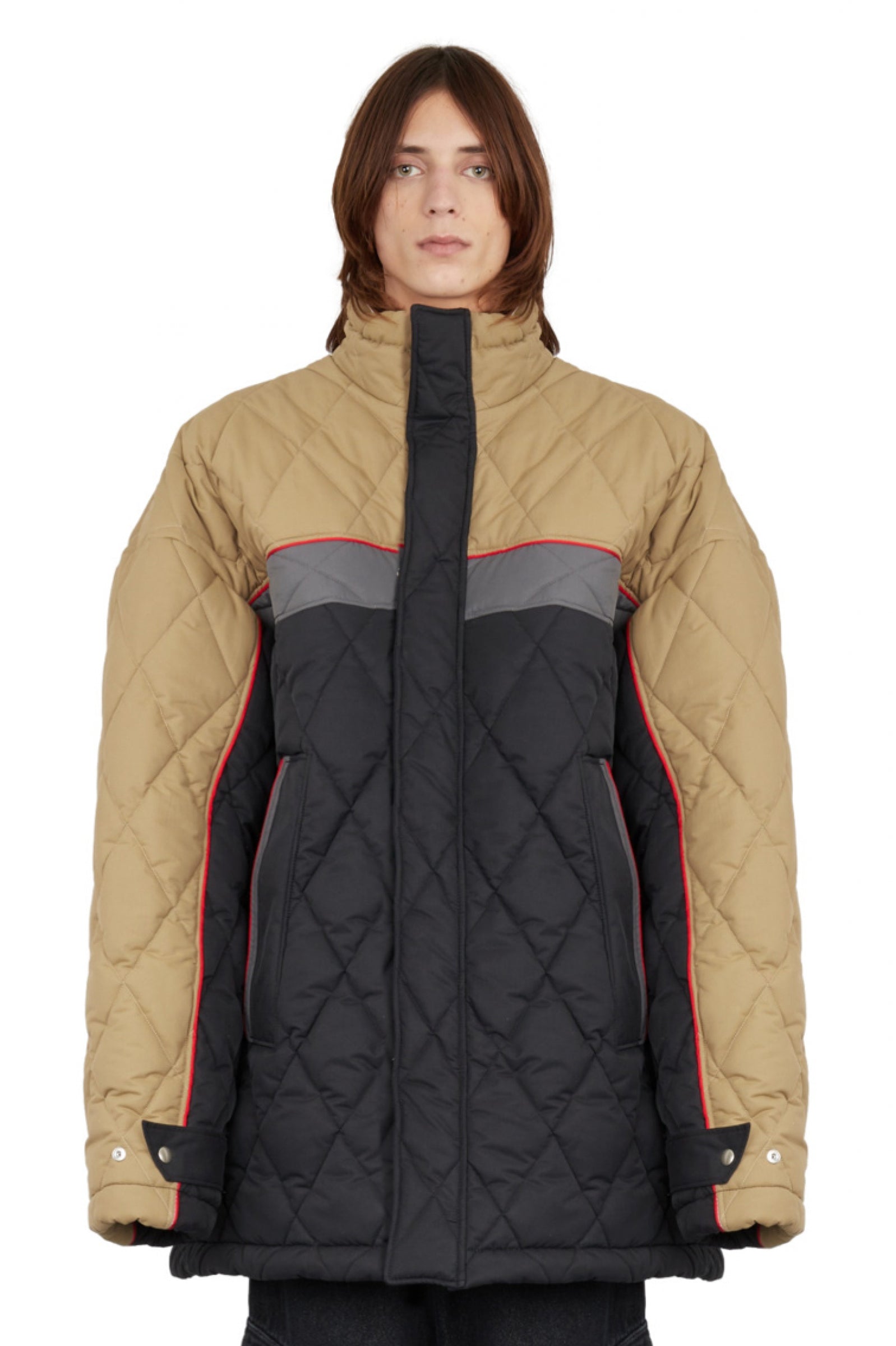 SNOW QUILTED TRACK TOP