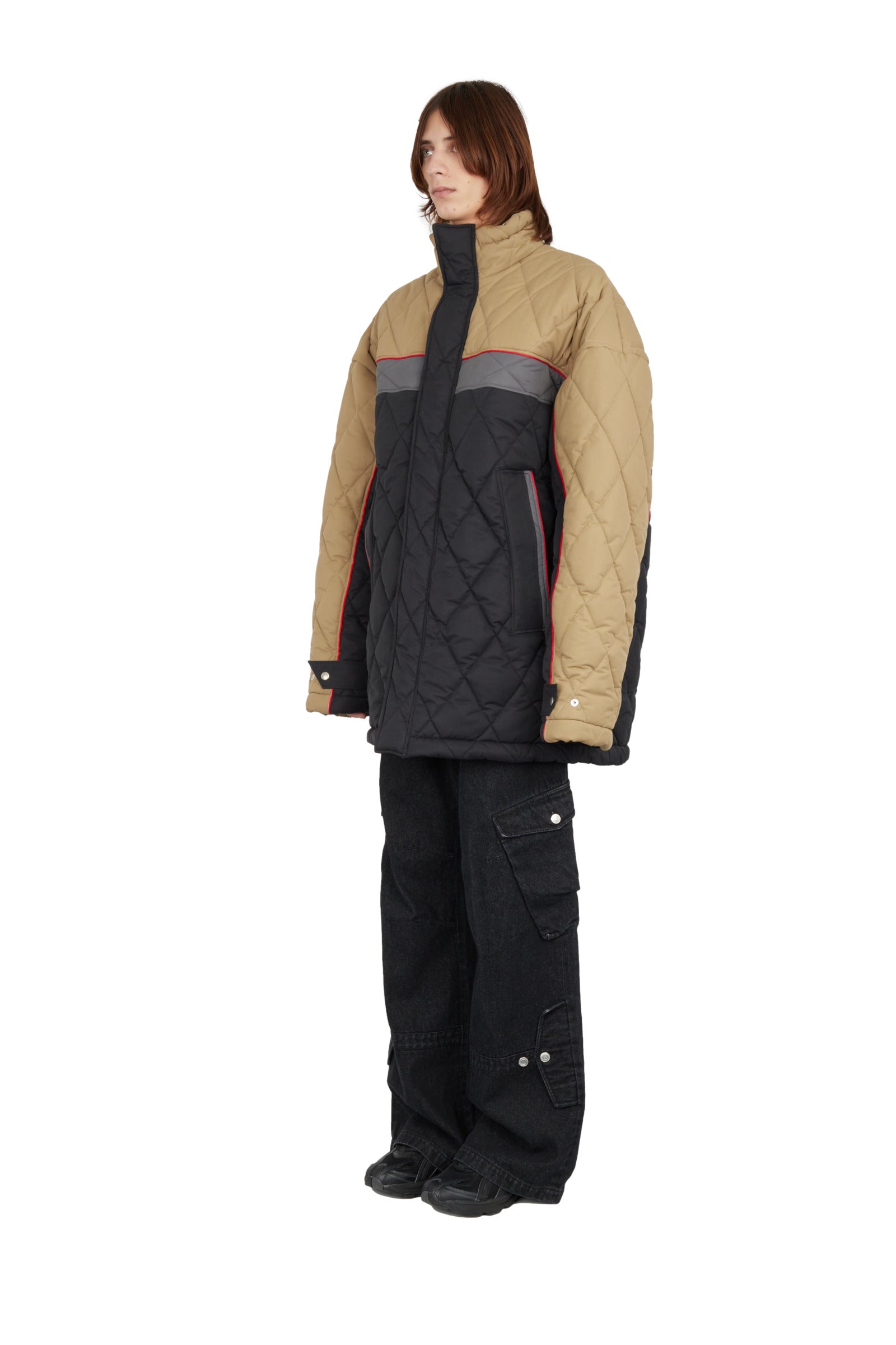 SNOW QUILTED TRACK TOP