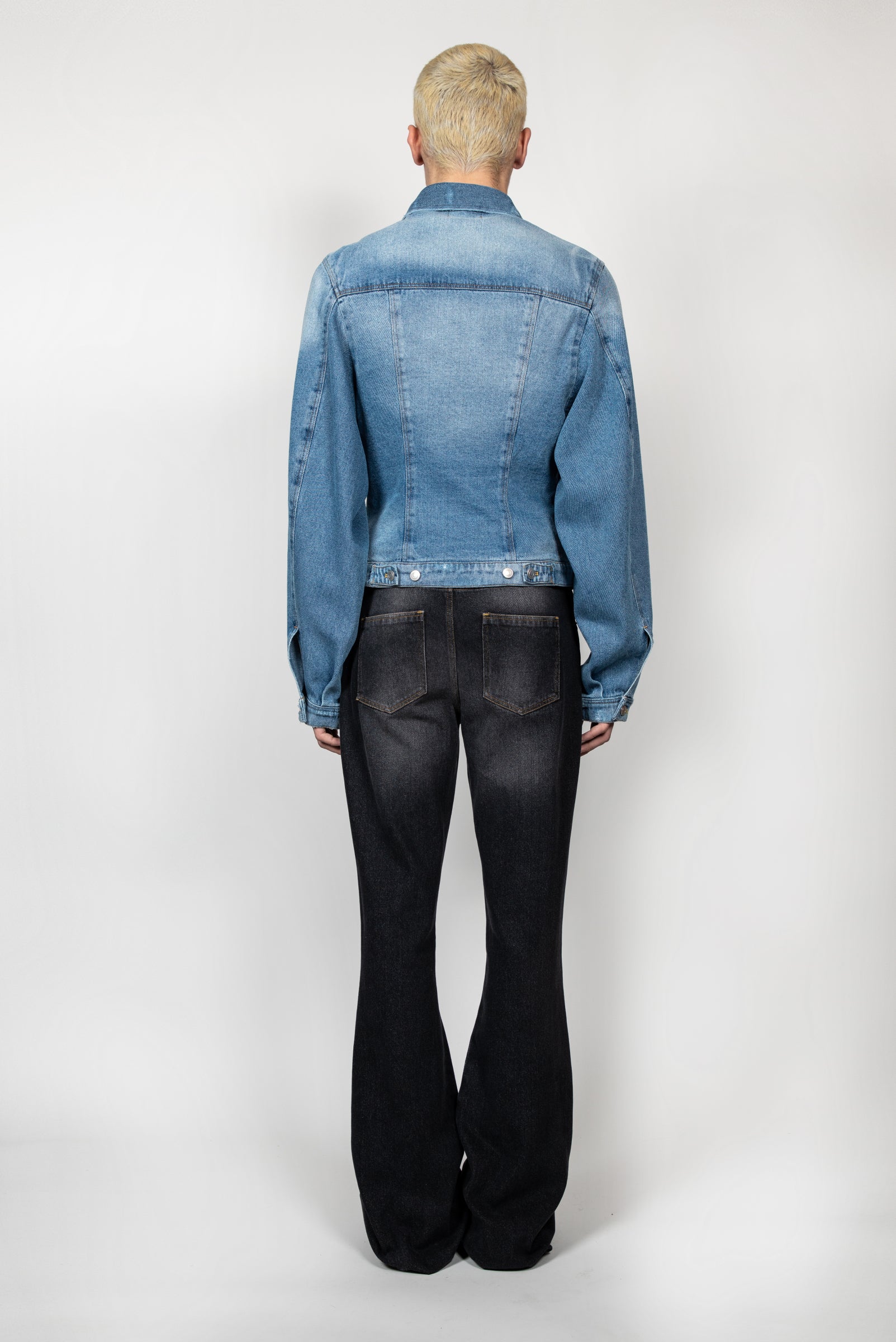 BLUE STONEWASH WRAPPED DENIM JACKET