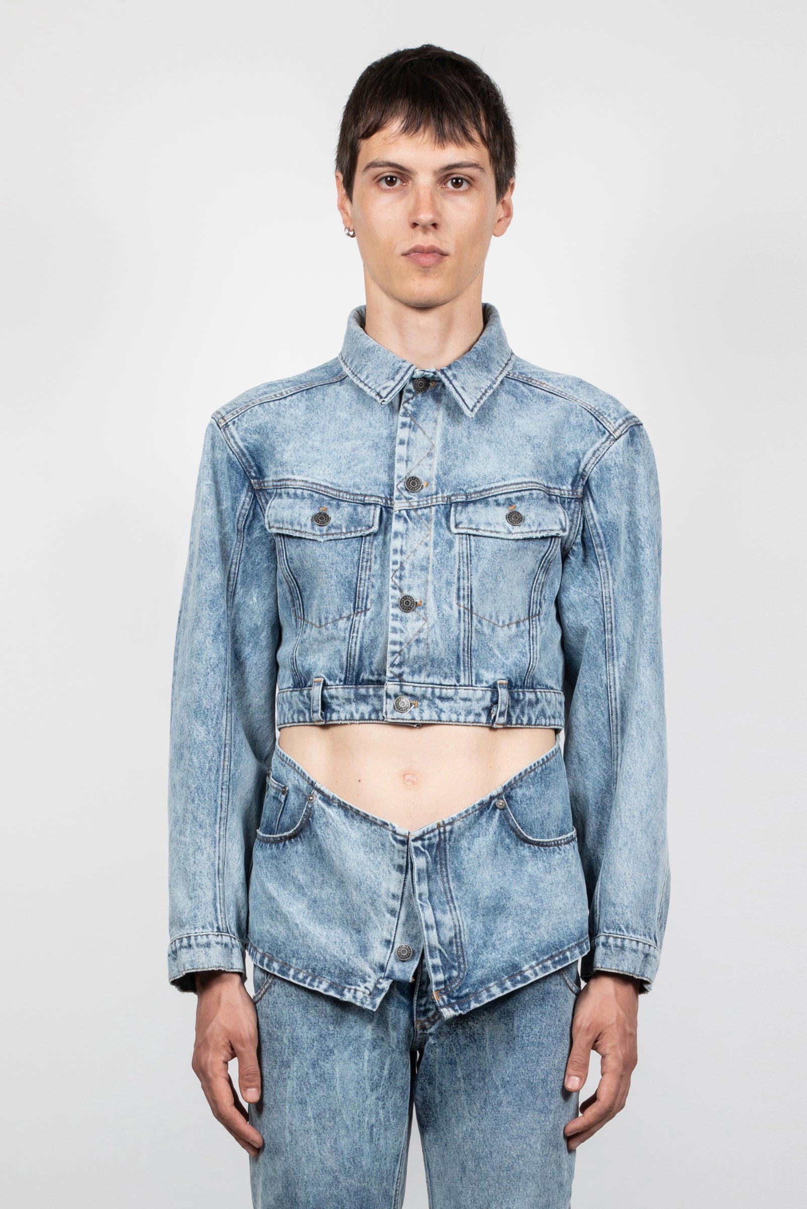 CUTOUT DENIM JACKET