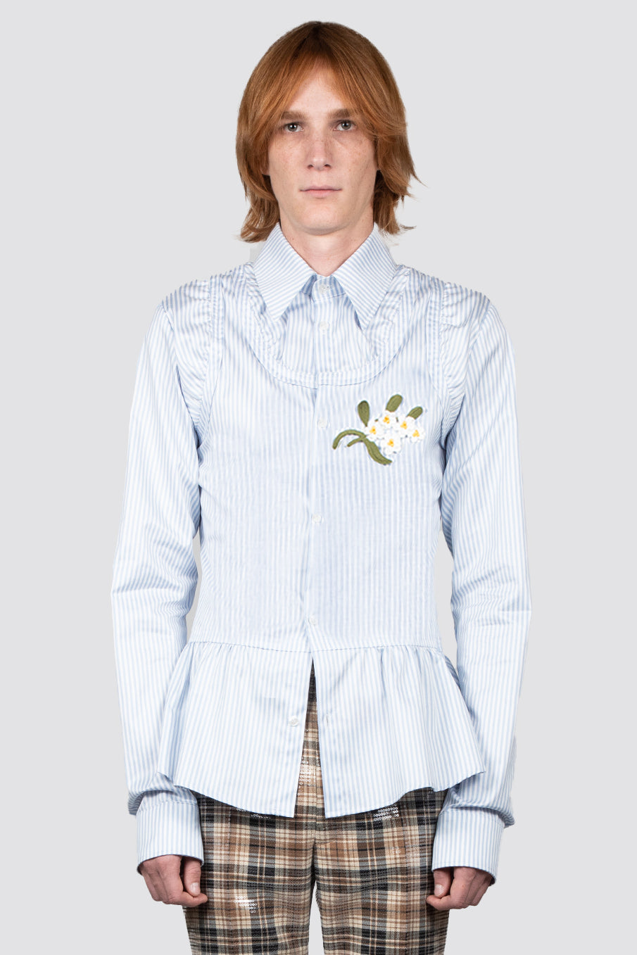 EGONLab DIAMOND KNIT POLO Naples - Grey Blue Diamond Stripe