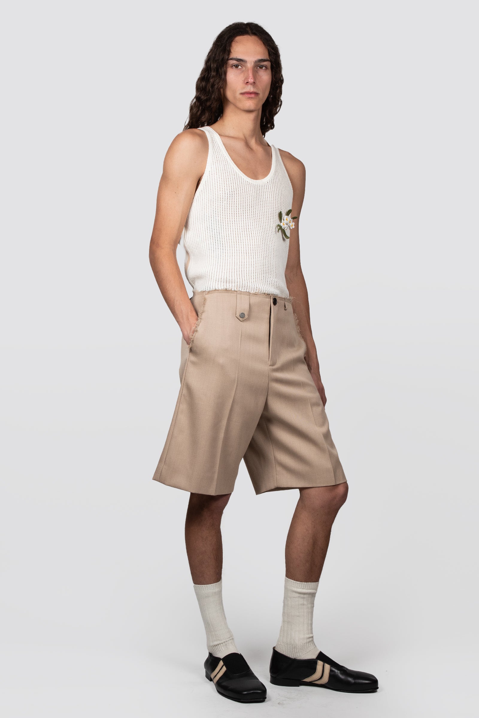 EGONlab. / ショートパンツ/44/ウール/GRN/無地/SS23 SHORT 003C ARCHIVE SHORTS – EGONLAB