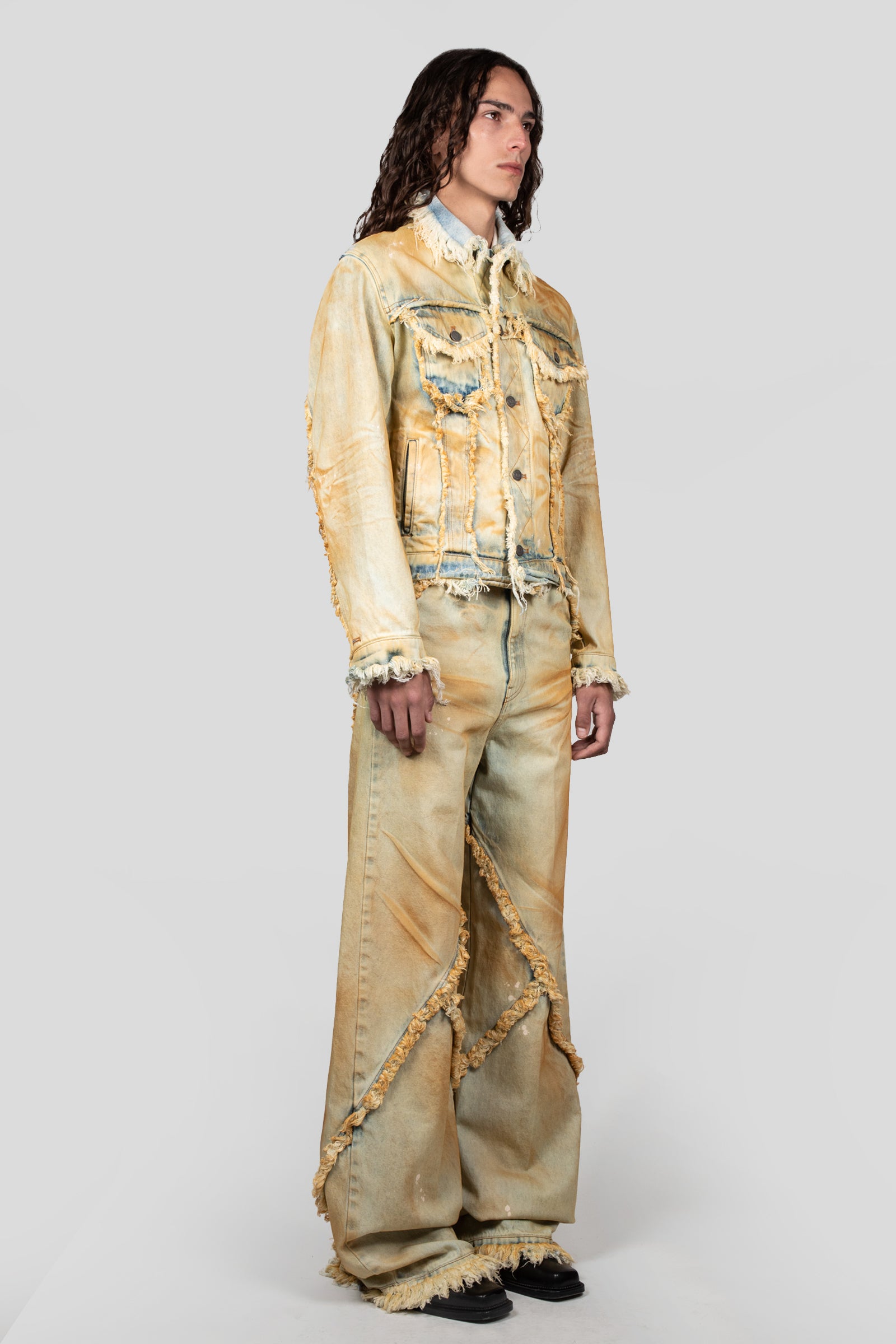 ジャケット・アウター EGONLAB Wrapped Denim Jacket EGONlab Blue Wrapped Denim Jacket EGONlab